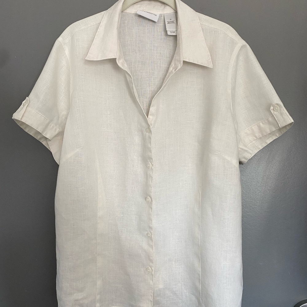 Short Sleeve Button Up Blouse